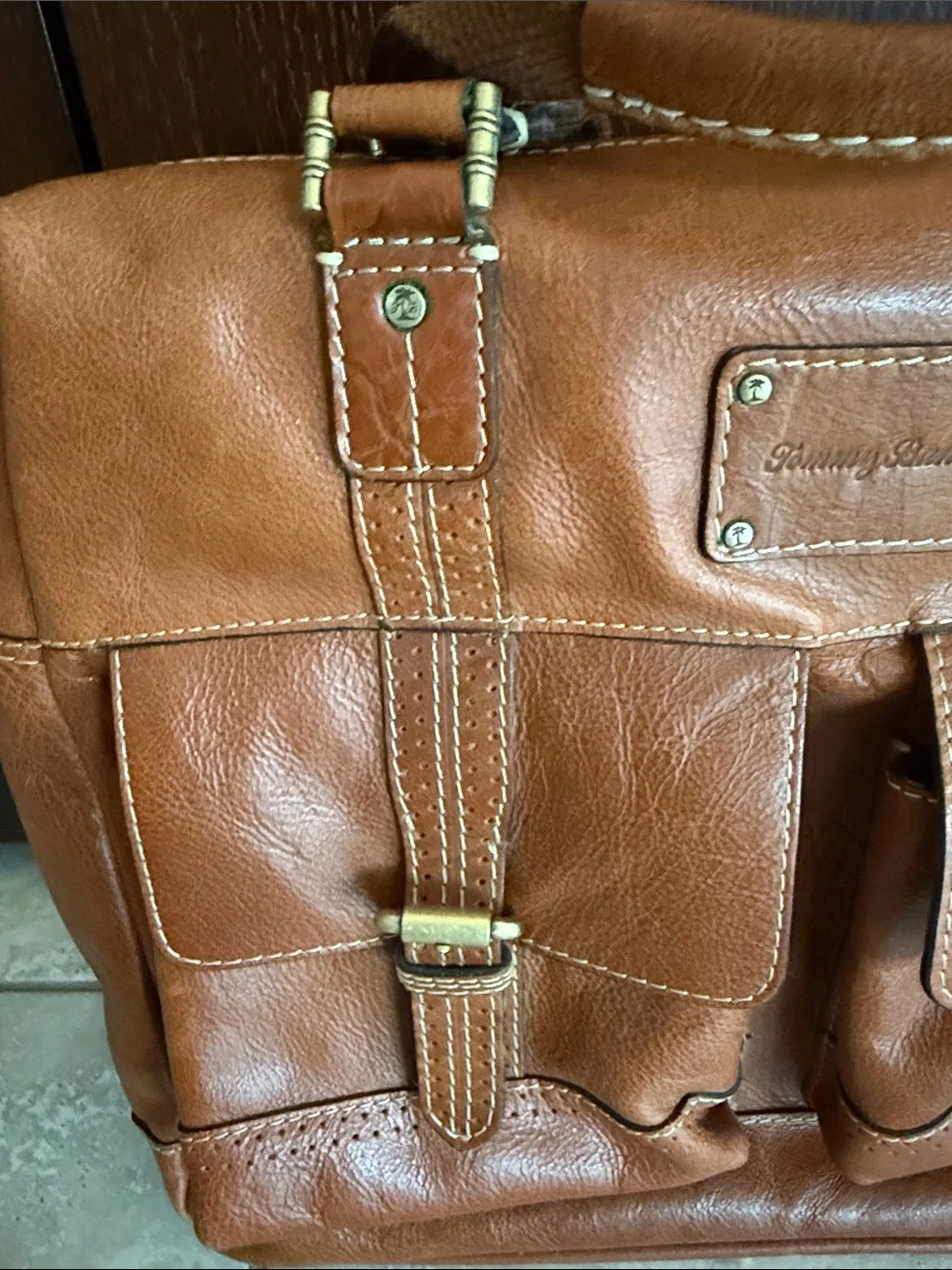 Tommy Bahama Genuine Leather Messenger Bag